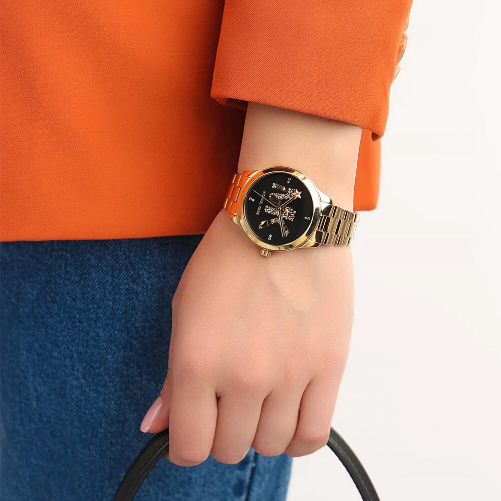 Women's Stainless Steel Round Analog Wrist Watch