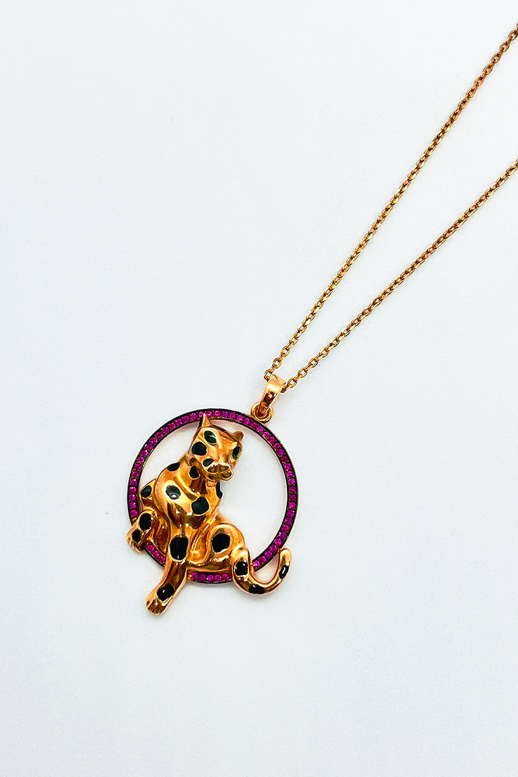 Rose gold leopard Italy silver