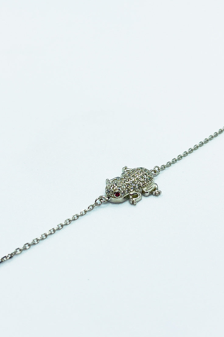 Silver frog bracelet