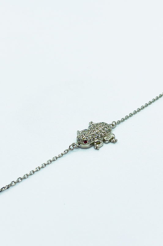 Silver frog bracelet