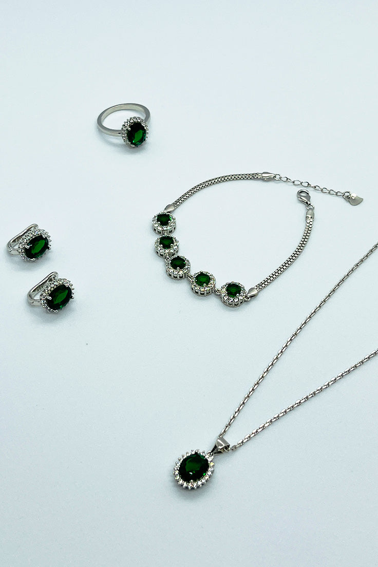 Lovely green set with zircon stones
