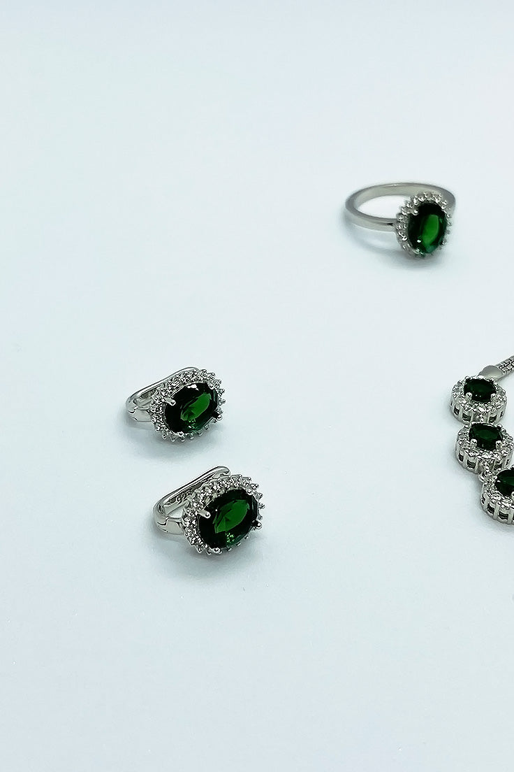 Lovely green set with zircon stones
