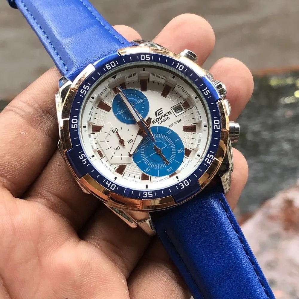 Casio Edifice watch with blue strap for men