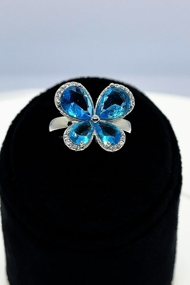 Blue sky butterfly ring with Italy silver
