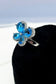 Blue sky butterfly ring with Italy silver
